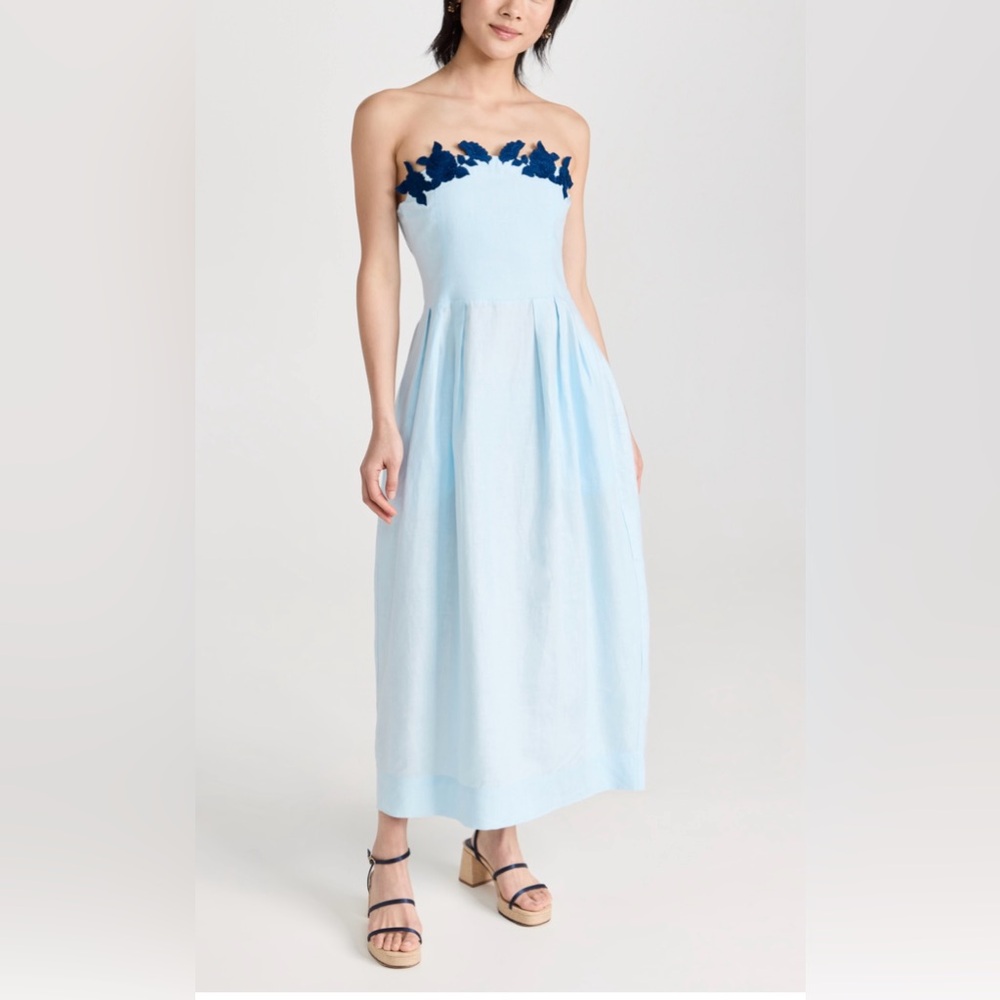 Fanm Mon Light Blue Midi Dress